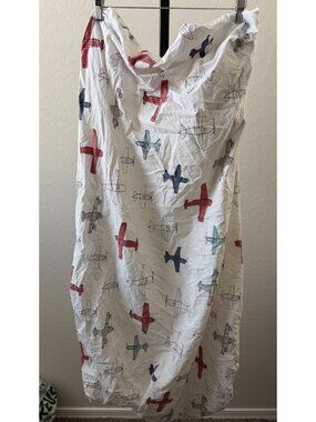 Pottery Barn Kids Airplane Crib Bed sheets 100% Organic Cotton C954